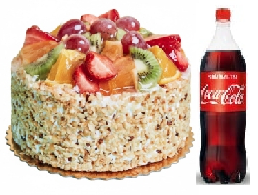 4 kişilik Karışık meyveli pasta 1 lt cola Pastaneci Kıbrıs pasta