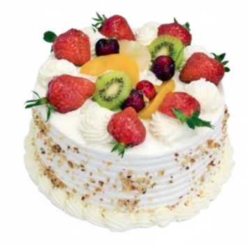 4 kişilik yuvarlak karışık meyveli yaş pasta Kıbrıs pasta