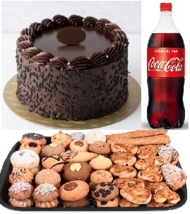 Doğum Günü Kutlama Paketi Çikolatalı Pasta 1 Kg Kuru Pasta Kola Kıbrıs pasta