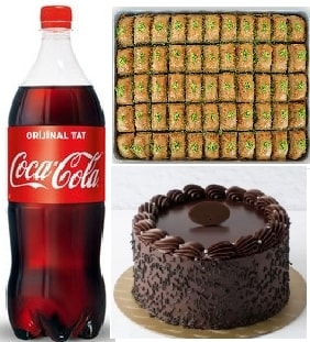 Lezzet Dolu Paket Pasta Baklava ve 1L Cola Ekonomik Boy Kıbrıs pasta